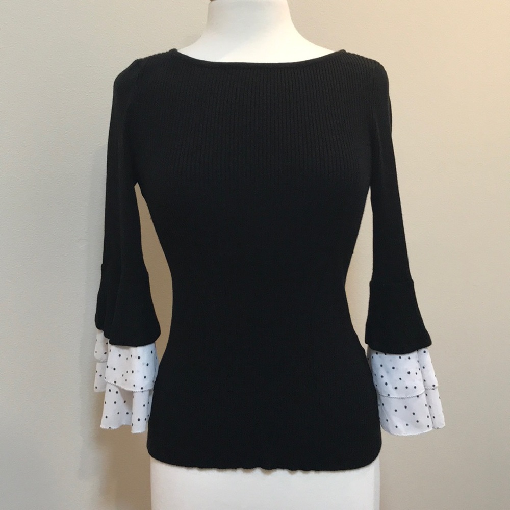 Fitted Knit Sweater with Flared Sleeves WHBM